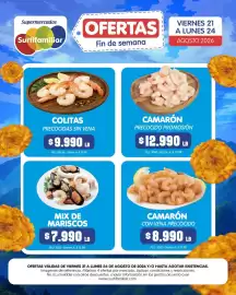 Catálogo Surtifamiliar Página 7: Colitas precocidas sin vena €9.990,00, Camarón con vena precocido €8.990,00