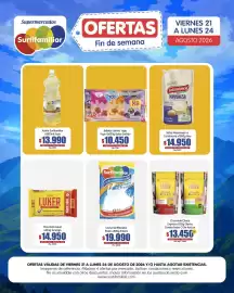 Catálogo Surtifamiliar Página 8: Luker Chocolate Choco Express €13.450,00, Leche Surtifamiliar €19.990,00