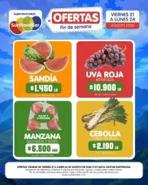 Catálogo Surtifamiliar Página 9: Manzana gala €6.500,00, Sandía €1.450,00