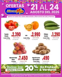 Catálogo MercaTodo Página 3: Tomate Chonto €2.390,00, Plátano Común €1.290,00