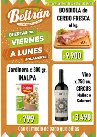 Catálogo Beltrán Supermercados Página 3: Circus vino €3.490,00, Inalpa jardineria de hortalizas y legumbres €799,00