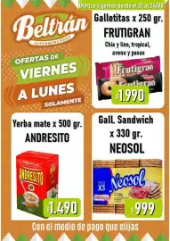 Catálogo Beltrán Supermercados Página 4: Neosol sandwich €999,00, Andresito yerba mate €1.490,00