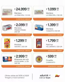 Catálogo El Milagro Mayorista semana 34 Página 12: Hellmann's ketchup €1.799,00, Primer premio manteca €2.099,00