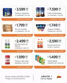 Catálogo El Milagro Mayorista semana 34 Página 9: La virginia café instantáneo €7.599,00, La virginia té con canela €1.799,00