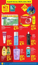 Folheto Lidl semana 35 Página 46: L'oreal elvive champô hidra hialurónico €9,29, Floralys papel higiênico perfumado €6,99