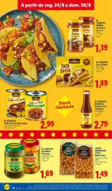Folheto Lidl semana 35 Página 16: Latin american style milho frito €1,49, El tequito chili com carne/frango €2,99