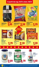 Folheto Lidl semana 35 Página 18: Sabor a mundo farinha de mandioca €1,79, Sabor a mundo feijão carioca €2,59