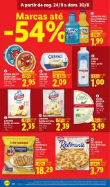 Folheto Lidl semana 35 Página 22: Limiano Queijo em Fatias €2,39, Iglo hamburgers frango sem glúten €18,29