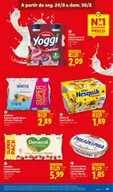 Folheto Lidl semana 35 Página 23: Danone Danacol Iogurte Líquido Morango €5,99, Nesquik iogurte mix in €1,89