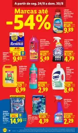 Folheto Lidl semana 35 Página 32: Tesori Amacidor de Roupa Ayurveda €2,99, Cillit bang expert bolor & sujidade €4,79