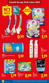 Folheto Lidl semana 35 Página 34: Purio sacos para o lixo com asas 50 l €1,49, W5 Toalhitas para Limpar o Pó €0,99