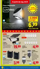 Folheto Lidl | Novidades Página 6: Lampada led livarino €4,99, Livarno iluminação led para parede €3,99