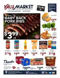 Valu Market weekly ad week 34 Page 1: Smithfield Sliced Bacon €3,99, Blue Bell Ice Cream €6,99
