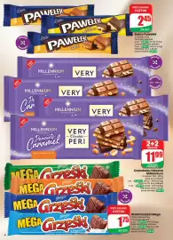 Dino gazetka Strona 4: Wafel Grześki Mega kakaowy w czekoladzie mlecznej €1,75, Baton Pawełek Advocaat E.Wedel €2,45
