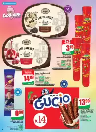 Dino gazetka Strona 6: Lody tuba oranżada Hellena €1,57, Lody na patyku Strzał €0,98