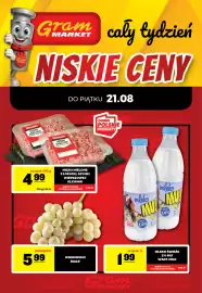 Gram Market gazetka tydzień 34 Strona 1: Mleko świeże MU! 2% €1,99, Winogrono białe €5,99