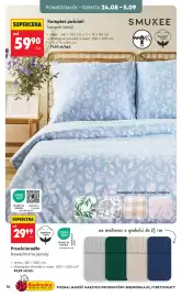 Biedronka gazetka Strona 14: Prześcieradło bawełniane jersey €29,99, Komplet pościeli €59,90