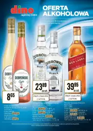 Dino gazetka | Alkohole Strona 1: ŻUBRÓWKA BIAŁA €23,89, CYDR DOBROŃSKI €8,65