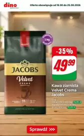 Dino gazetka tydzień 34 Strona 7: Kawa ziarnista Velvet Crema Jacobs €49,99
