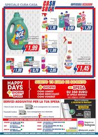 Volantino Italy Cash Pagina 12: Spugna Strofinetto Scotch Brite €0,79, Candeggina ACE GENTILE €1,99