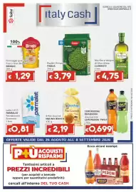 Volantino Italy Cash Pagina 1: Lemonsoda/oransoda €0,70, Pan Goccioli Mulino Bianco €2,19