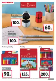 Woolworth leták Strana 3: Faber-Castell voskové pastelky €90,00, Fixy Faber-Castell Double-ended Felt Tip Pens €200,00