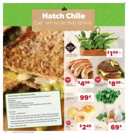 Family Fare weekly ad week 35 Page 7: Hatch Chile Stuffed Bratwurst €4,99, Hatch Chile Stuffed Burger Patties €8,49