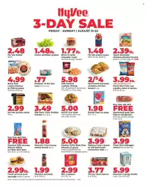 Hy-Vee weekly ad Page 1: Hy-Vee butter €2,48, Brew Pub Lotzza Motzza or Patriot Pizza €4,99