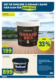 Maxbo kundeavis Side 5: Butinox Terrassemaling €899,00, Harmoni Terrassebeis €199,00