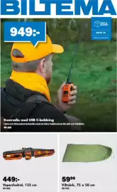 Biltema reklamblad Sida 1: Viltsäck €59,90, Vapenfodral €449,00