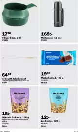 Biltema reklamblad Sida 13: Grillspett, teleskopiskt €64,90, Vikbar kåsa €17,90