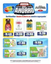 Catálogo Surtifamiliar Página 5: Rexona desodorante aerosol bamboo €29.550,00, Bebex pañal €15.250,00