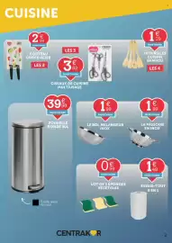Catalogue Centrakor page 2: POUBELLE RONDE 30L €39,99, USTENSILES CUISINE BAMBOU €1,79