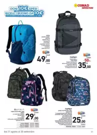 Volantino Conad Superstore Pagina 21: Spirit zaino €29,00, Zaino Factor Boy, Girl CoolPack €25,00