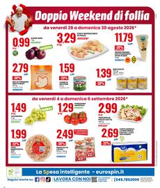 Volantino Eurospin Pagina 20: Prosciutto Crudo €2,49, Pizze Margherita €1,99