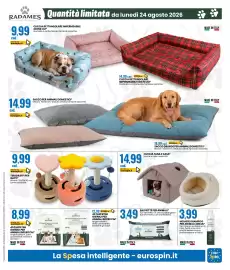 Volantino Eurospin Pagina 15: Salviette per animali Radames €3,49, Cuccia tana e casa €14,99