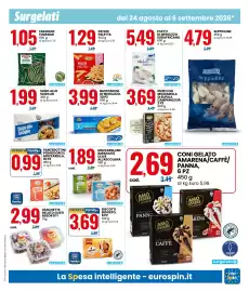 Volantino Eurospin Pagina 9: Bastoncini di Merluzzo €3,99, Mozzarelle impanate/olive all'ascolana VariaGusto €1,89