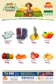 Encarte Assaí Atacadista Página 1: Pimentão misto €9,90, Cenoura €5,89