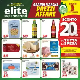 Volantino Elite Pagina 1: Asiago Dop l'etto €0,79, Voiello Pasta di semola €0,89