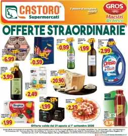 Volantino Il Castoro Supermercati Pagina 1: Lo Zio D'America espresso decaffeinato €1,99, Barilla mezze penne rigate €0,59