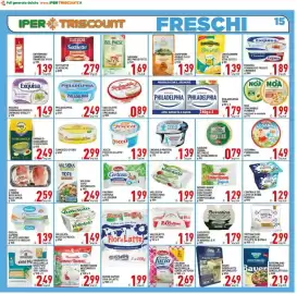 Volantino Iper Triscount Pagina 15: Vallelata Stracchino cremoso €1,99, Burrratina Caseificio Andriese €1,79