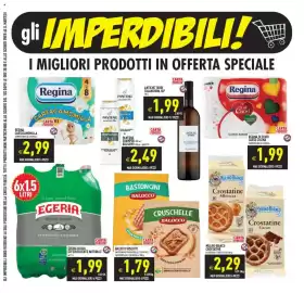 Volantino Pim Supermercati Pagina 3: Egeria acqua effervescente naturale €1,99, Regina Cartacamomilla €2,99