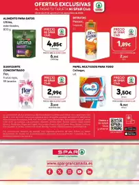 Folleto SPAR Gran Canaria Página 4: Flor - suavizante concentrado €2,99, Pascual - bifrutas €1,89