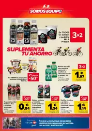 Folleto Carrefour Página 11: Ehrmann batido proteína y creatina sabor pistacho o chocolate €1,34