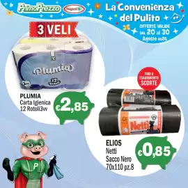 Volantino Primo Prezzo Pagina 10: Plumia Carta Igienica €2,85, ELIOS Netti Sacco Nero €0,85