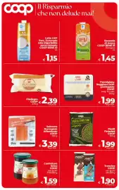 Volantino Coop Radenza Pagina 6: Parmigiano Reggiano DOP grattugiato COOP €1,99, Salmone Norvegese Affumicato COOP €3,39