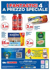 Volantino Ok Sigma Pagina 16: Caffè Borbone Cialda Miscela Decisa €15,00, Nostromo tonno all'olio di oliva €3,00