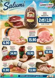Volantino MercADone Pagina 8: Fiorucci rostello di suino €10,90, Senfter Porchetta di montagna €10,90
