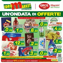Volantino Idromarket Pagina 1: Agromonte salsa pomodori ciliegino-datterino €1,29, Rio mare tonno olio di oliva €6,99