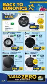 Volantino Euronics Tufano Pagina 26: Lavatrice standard Hisense €399,99, Lavatrice slim Hoover €299,99